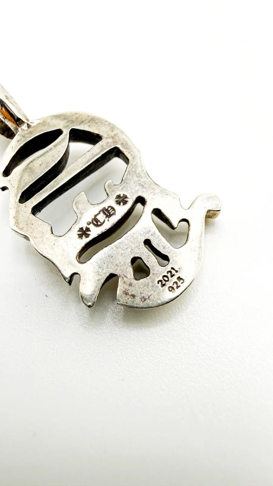 Chrome Hearts Sterling Silver Vertical Logo Pendant Chrome Hearts