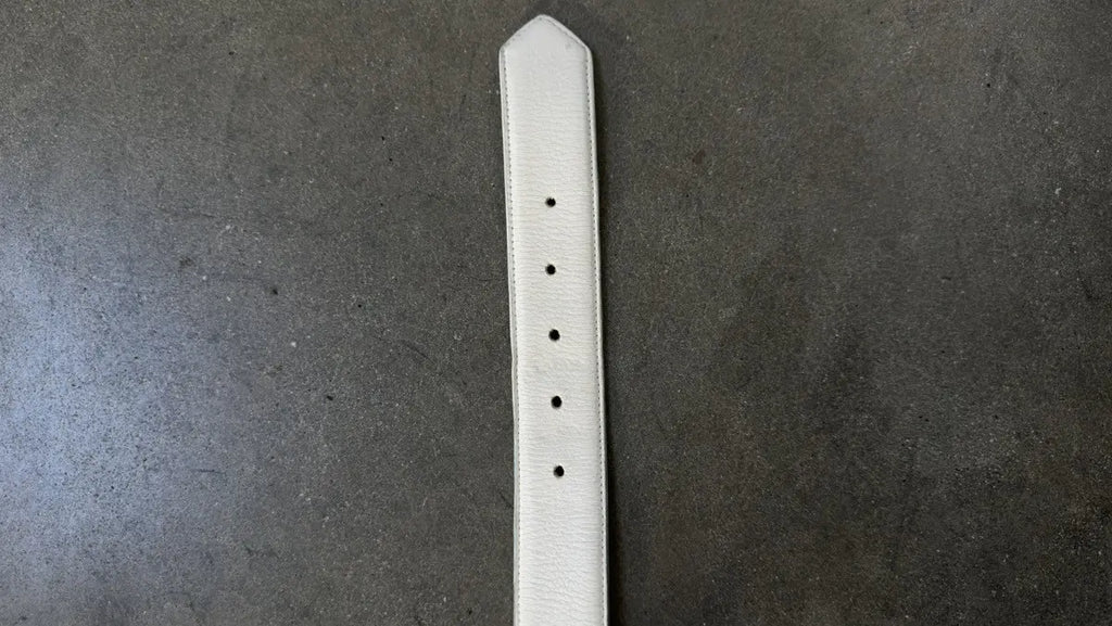 Chrome Hearts White Leather Roller Belt