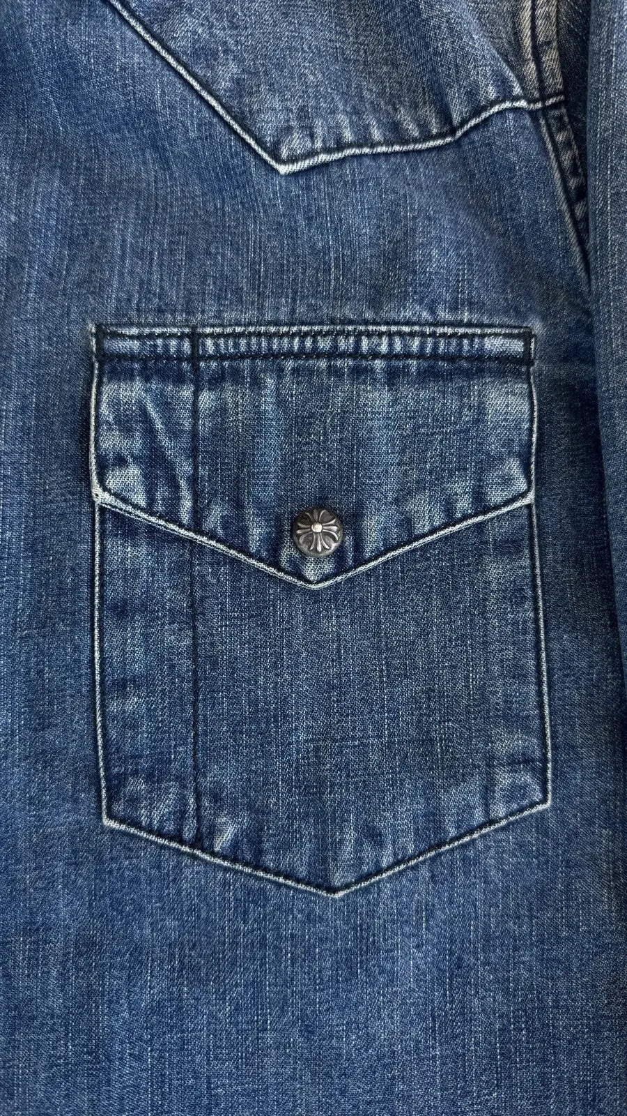 Chrome Hearts Denim Cross Western Shirt Chrome Hearts