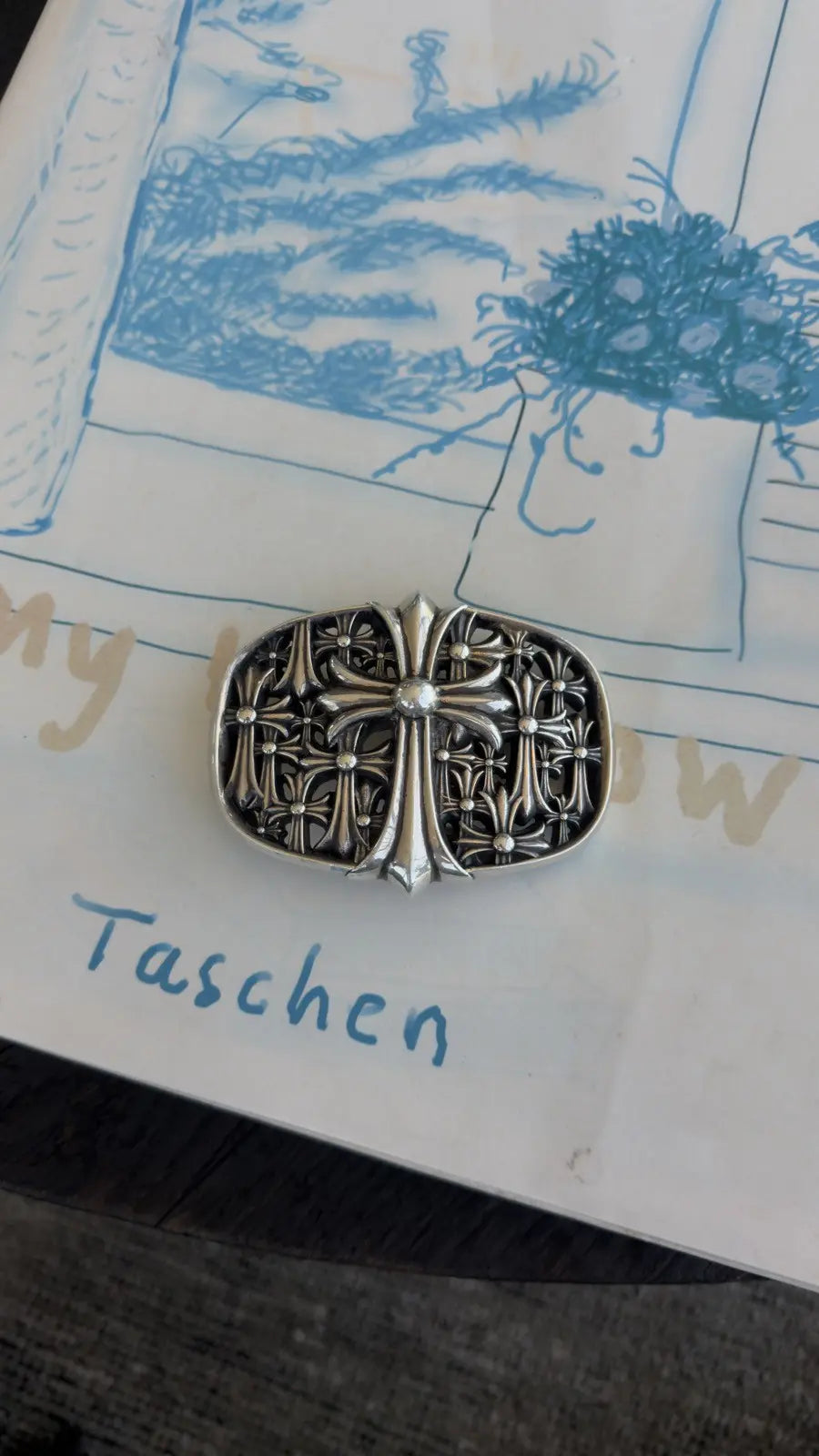 Chrome Hearts Cemetery Cross Belt Buckle Chrome Hearts