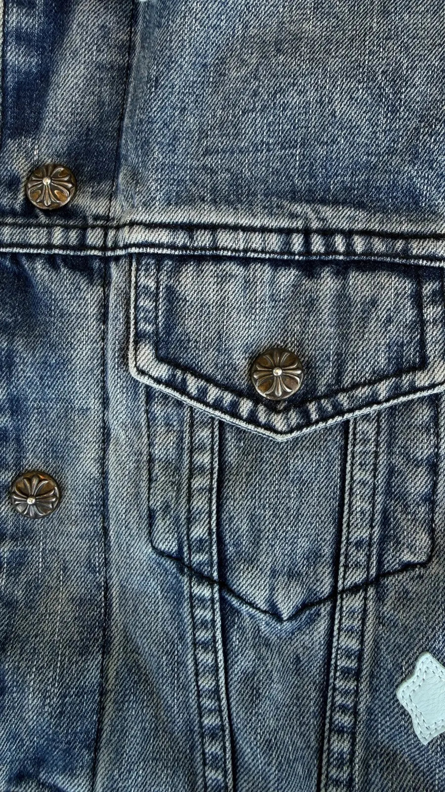 Chrome Hearts Levi's Cross Patch Denim Sherpa Jacket Chrome Hearts