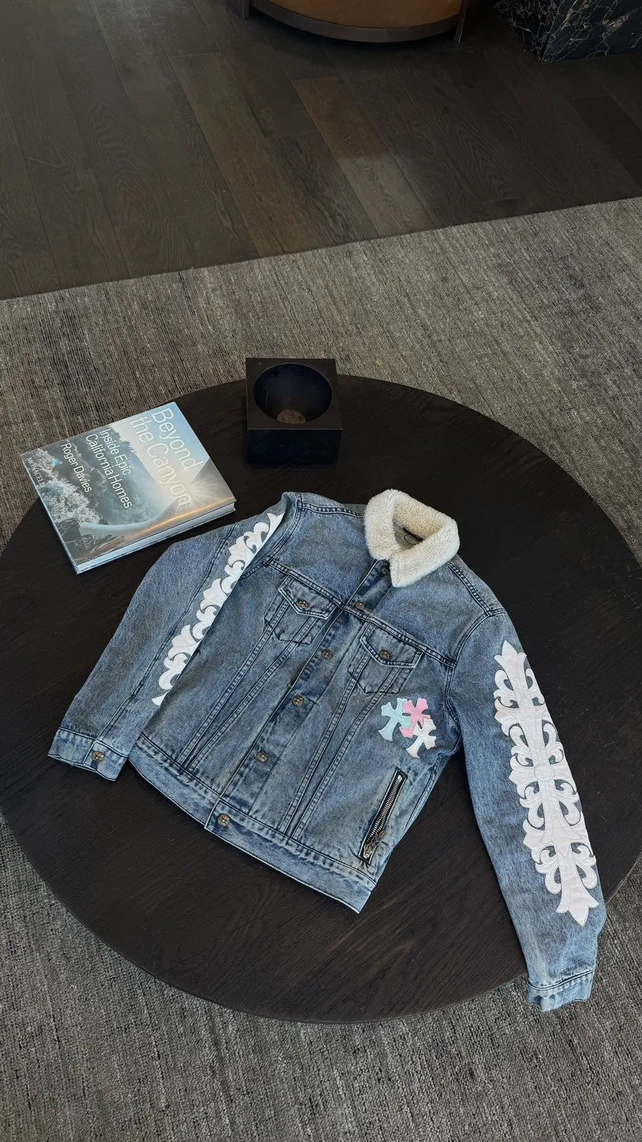 Chrome Hearts Levi's Cross Patch Denim Sherpa Jacket Chrome Hearts