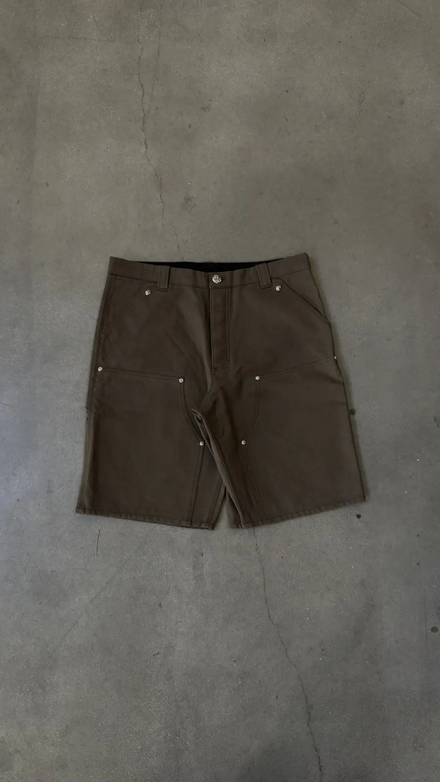 Chrome Hearts Double Knee Brown Carpenter Shorts