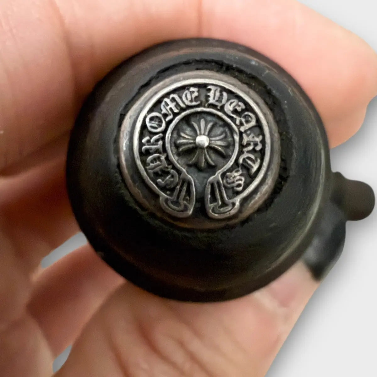 Chrome Hearts Silver Button Wood Cross