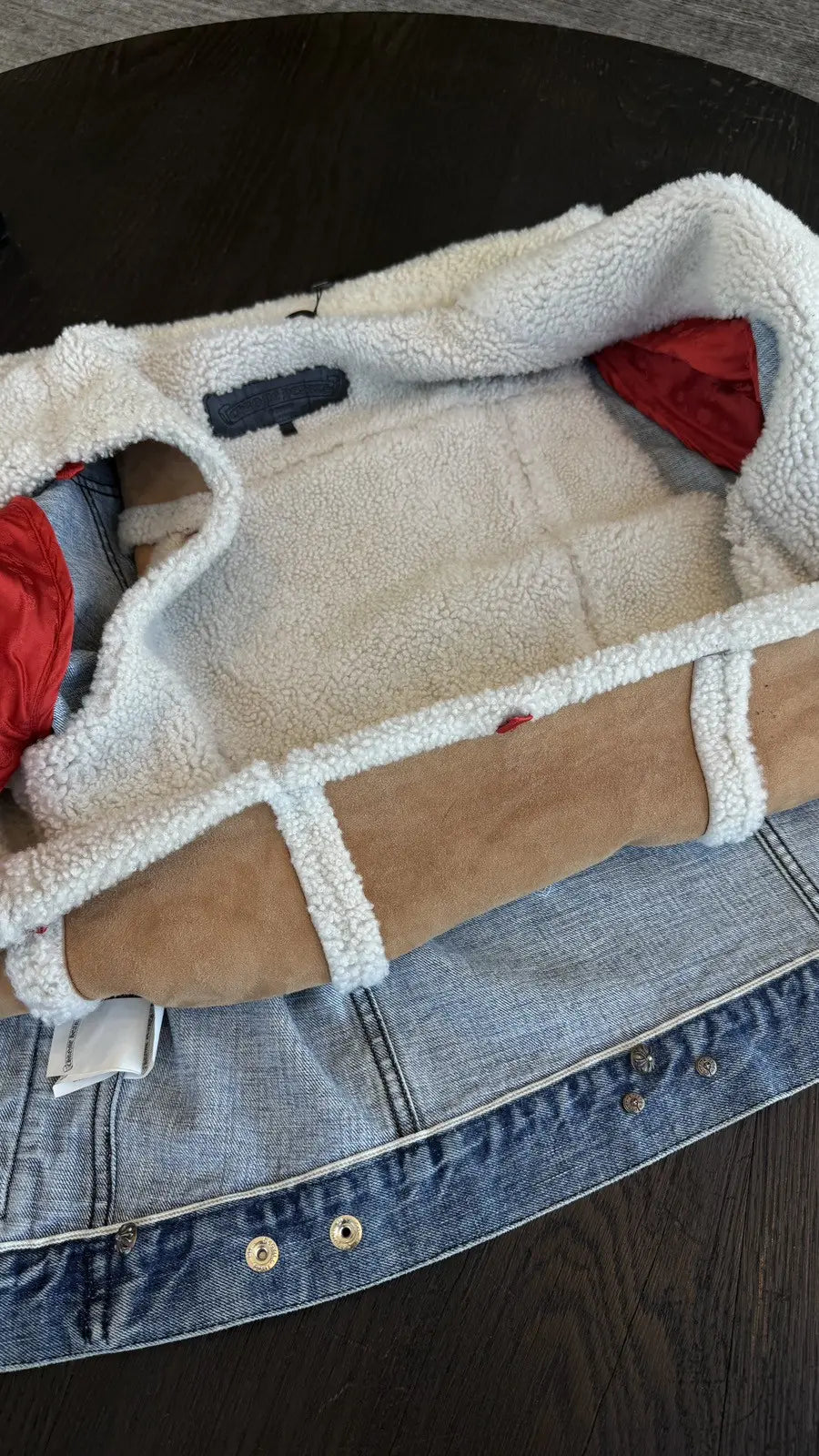 Chrome Hearts Levi's Cross Patch Denim Sherpa Jacket Chrome Hearts