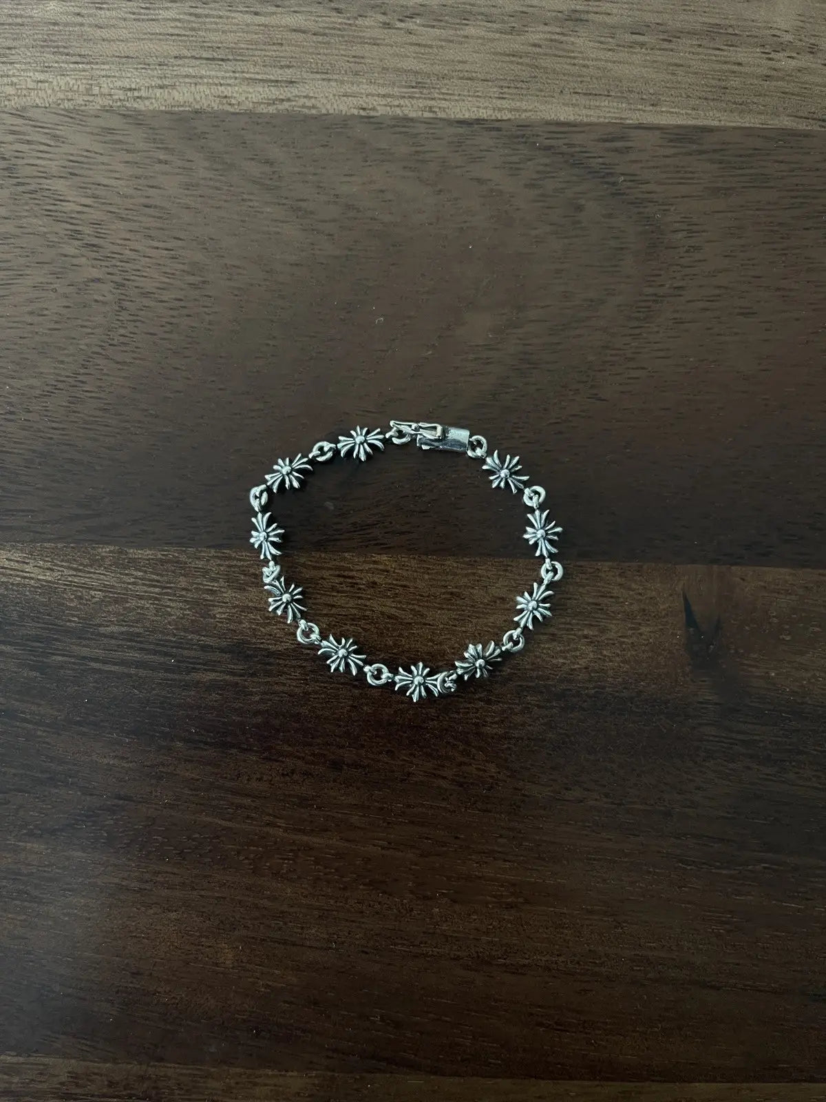 Chrome Hearts 925 Silver Tiny E Bracelet - 10 Links