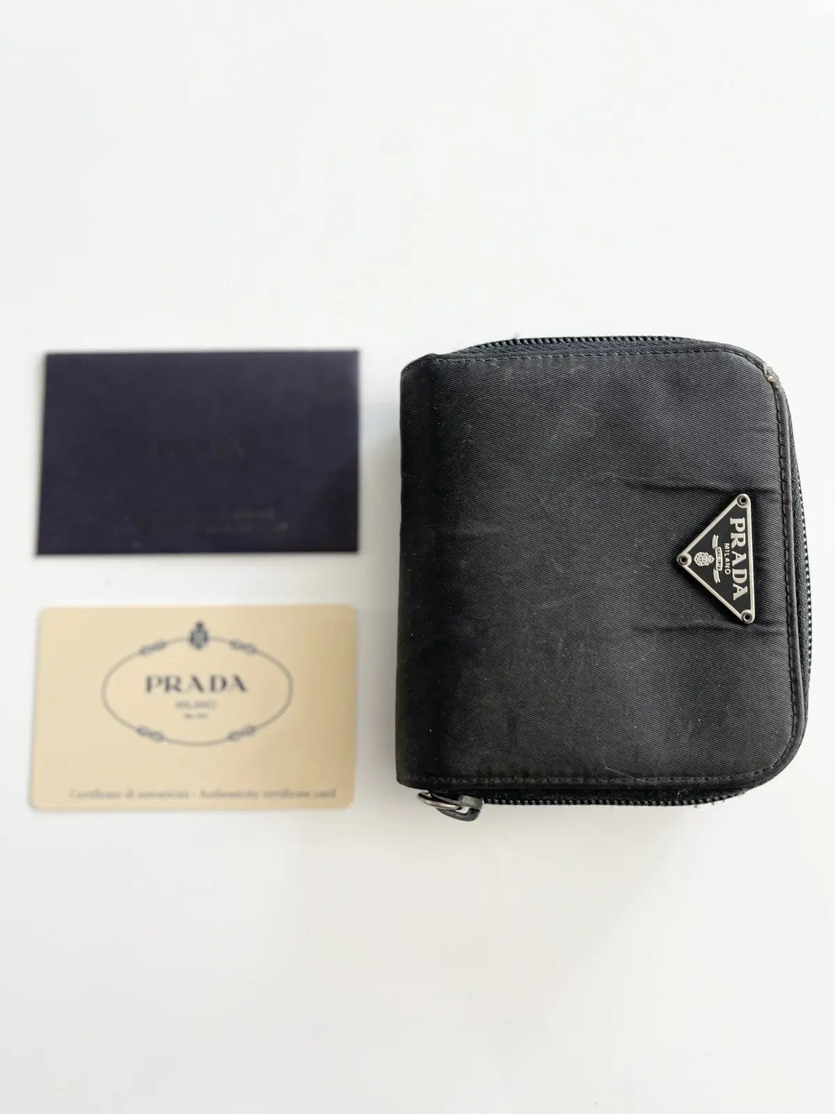 2000 Prada Nylon Round Zip Tessuto Wallet