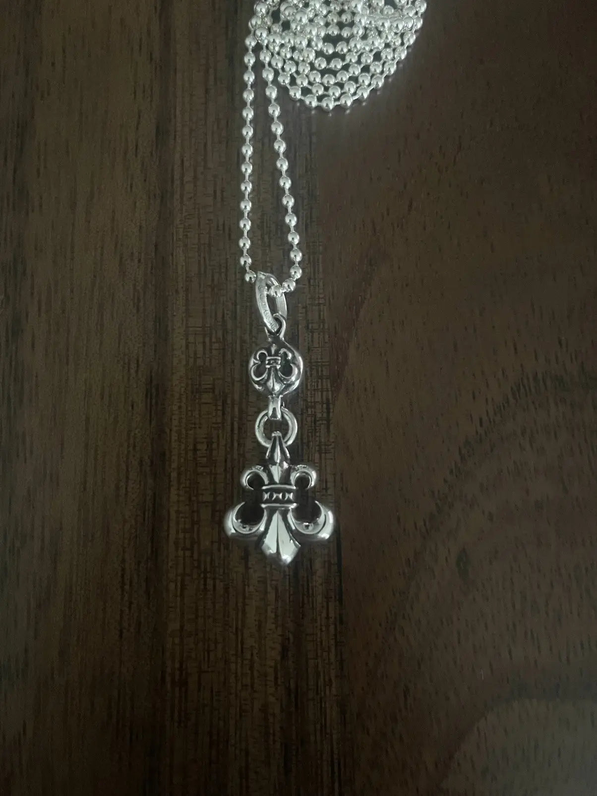 Chrome Hearts Fleur Ball Pendant Dagger Necklace