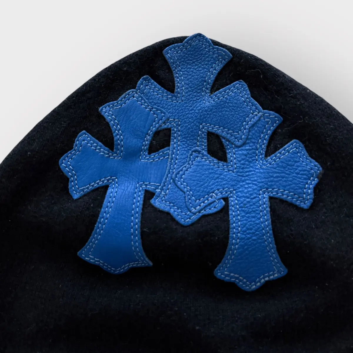 Chrome Hearts Cashmere Leather Patch Mask Beanie