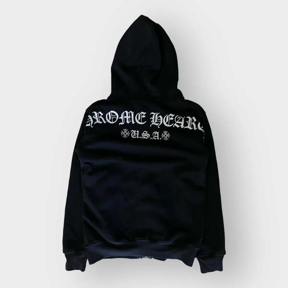 2000s Chrome Hearts USA Scripts Logo Zip-Up Hoodie