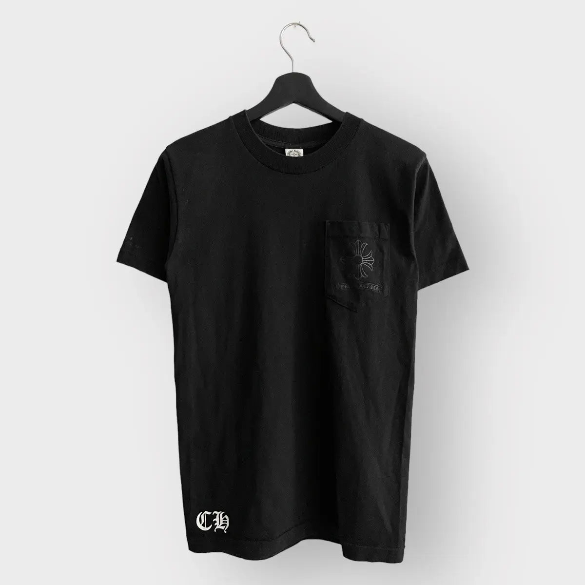 2000s Chrome Hearts Triple Black Cross Logo Pocket Tee