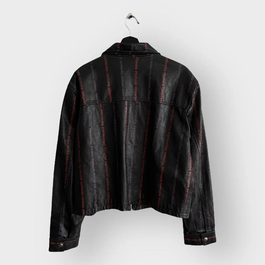 Enfants Riches Deprimes Logo Stripped Leather Jacket Enfants Riches Déprimés
