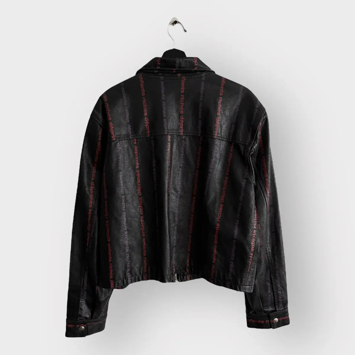 Enfants Riches Deprimes Logo Stripped Leather Jacket