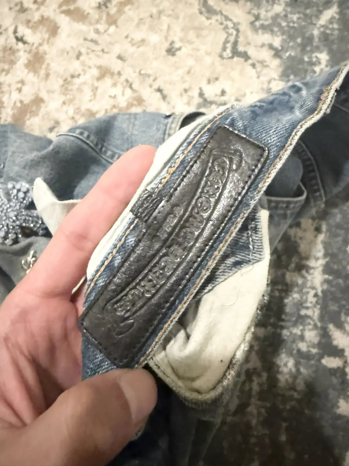 Chrome Hearts Canes Exclusive Diamond Crosses Sliver Jeans