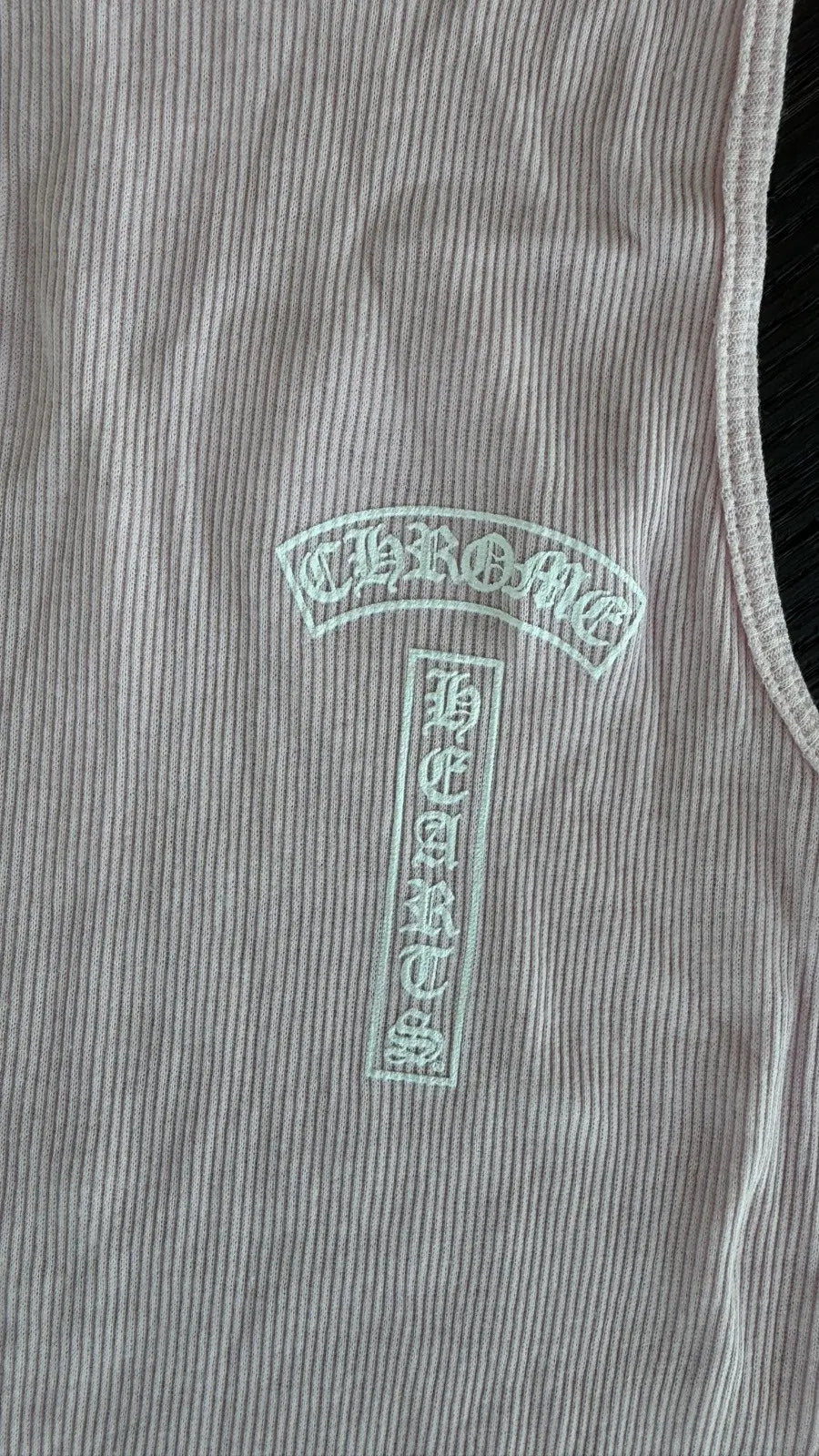 Chrome Hearts Pink T-Bar Script Rib Tank Top Size L Chrome Hearts