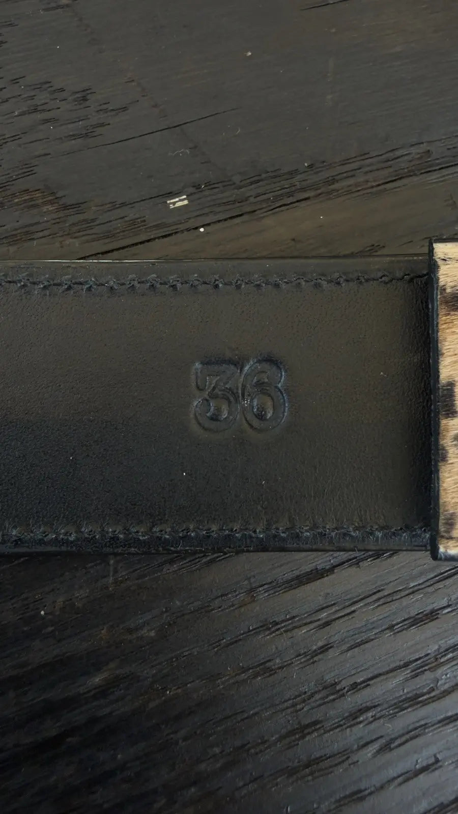 Chrome Hearts-Style Leopard Print Ponyhair Belt Strap Chrome Hearts