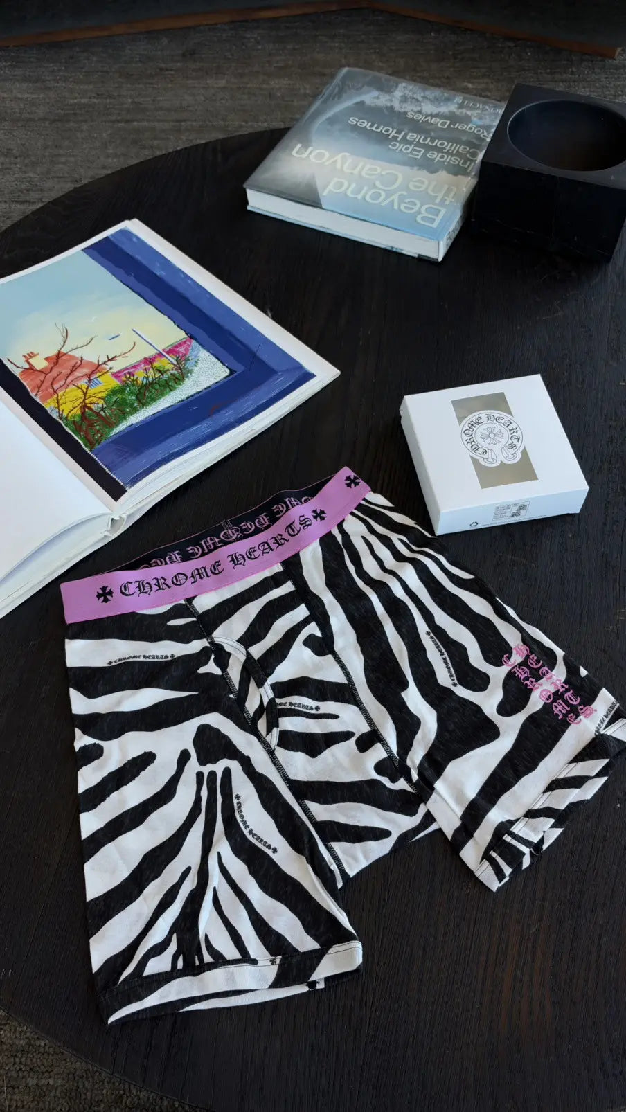 Chrome Hearts Zebra-Print Ribbed Boxer Size L Chrome Hearts