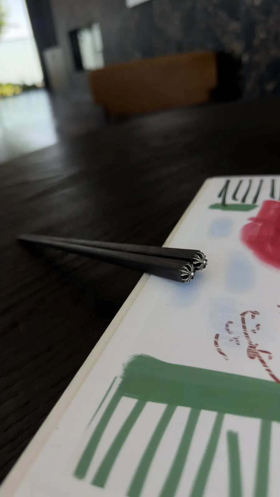 Chrome Hearts Ebony Wood Chopsticks Chrome Hearts