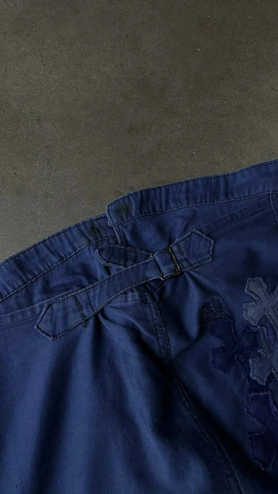 Chrome Hearts Blue Cross Patch French Work Pants
