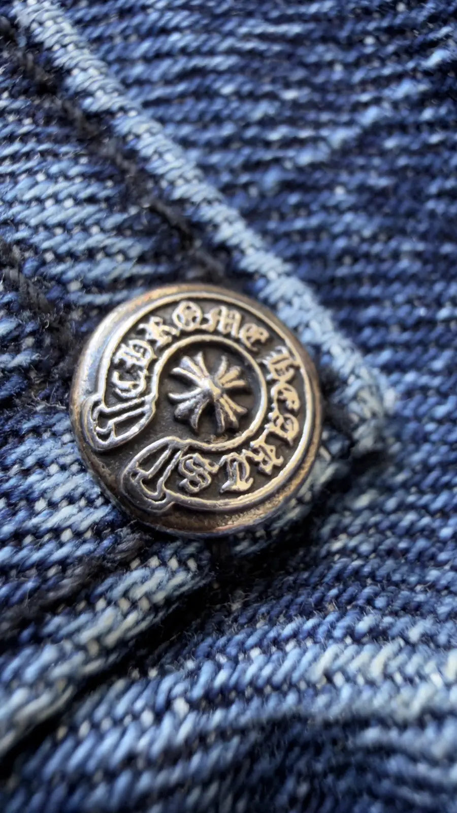 Chrome Hearts Black White Brown Patch FleurKnee Jeans