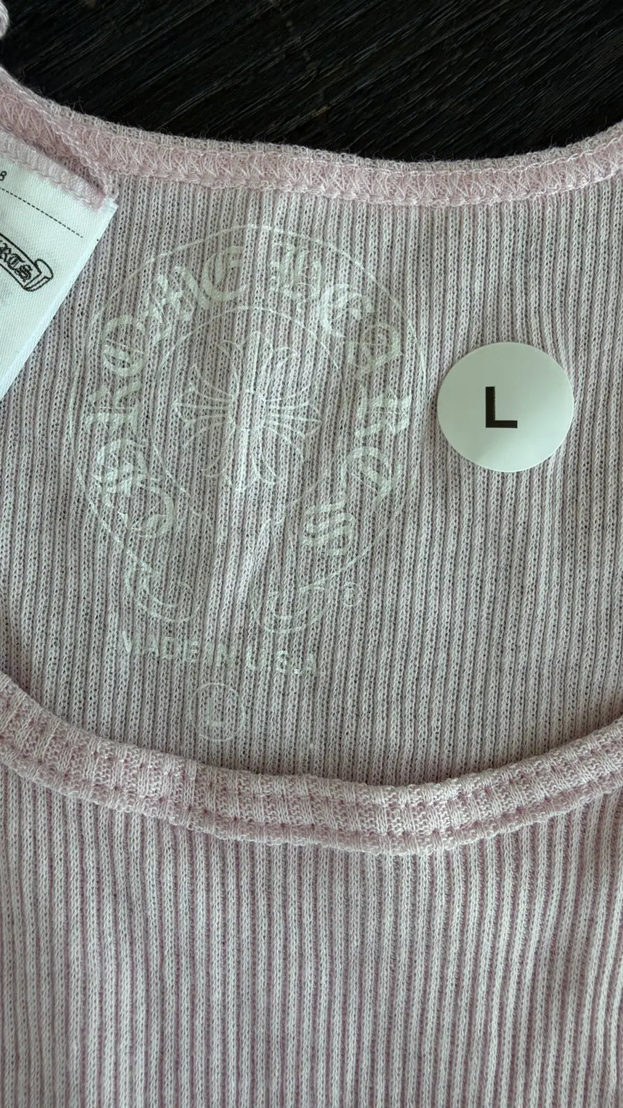 Chrome Hearts Pink T-Bar Script Rib Tank Top Size L Chrome Hearts