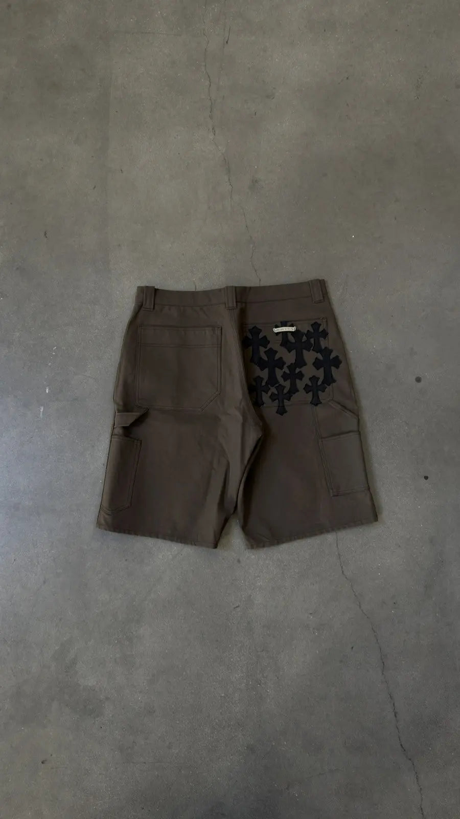 Chrome Hearts Double Knee Brown Carpenter Shorts
