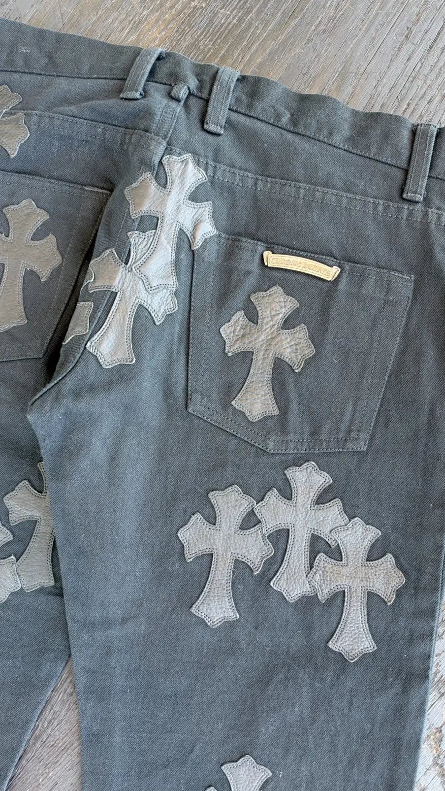 Chrome Hearts Cross Patch Jorts Vibe Cropped Denim Jeans Size 34 Chrome Hearts