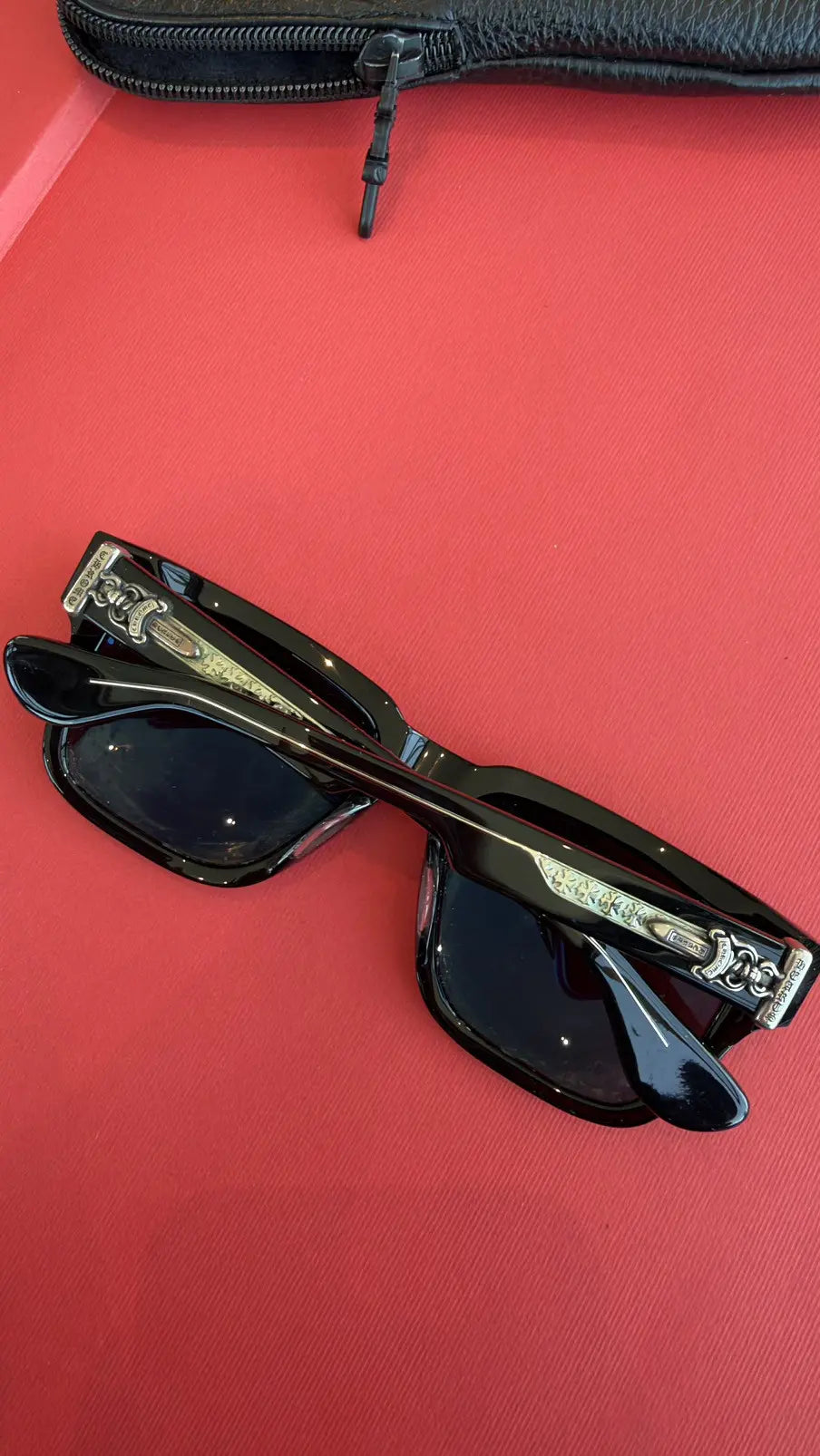 Chrome Hearts Box Officer Black Rectangle-Frame Sunglasses Chrome Hearts