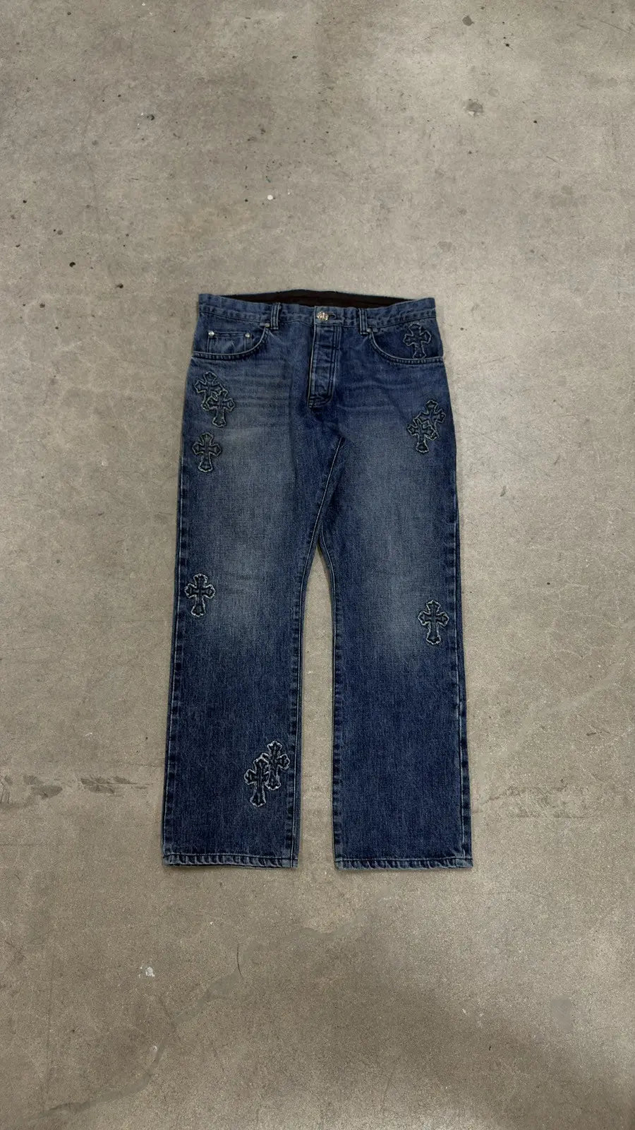Chrome Hearts Denim Cross Patch Jeans