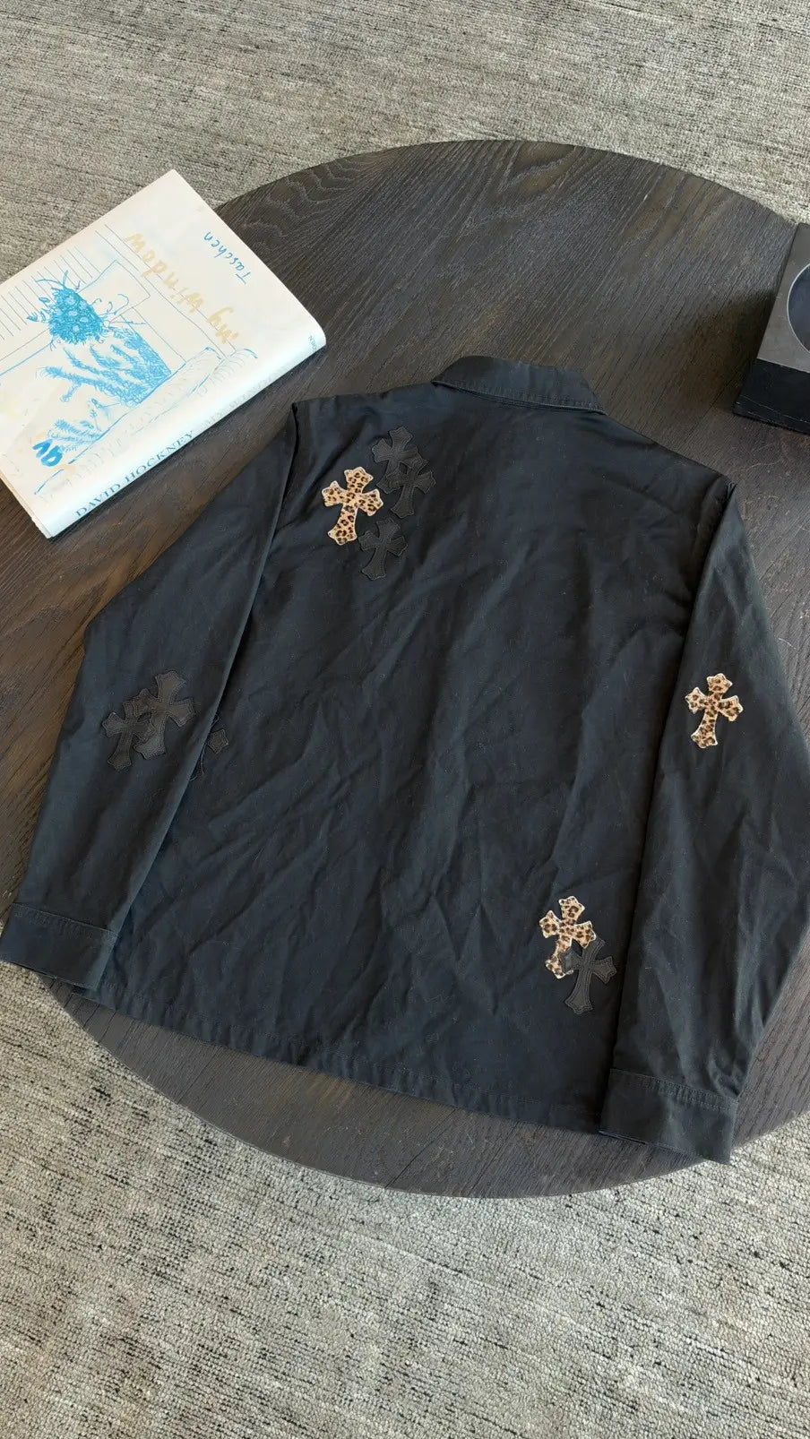 Chrome Hearts Work Dog Cross Leather Patch Jacket Size XL Chrome Hearts