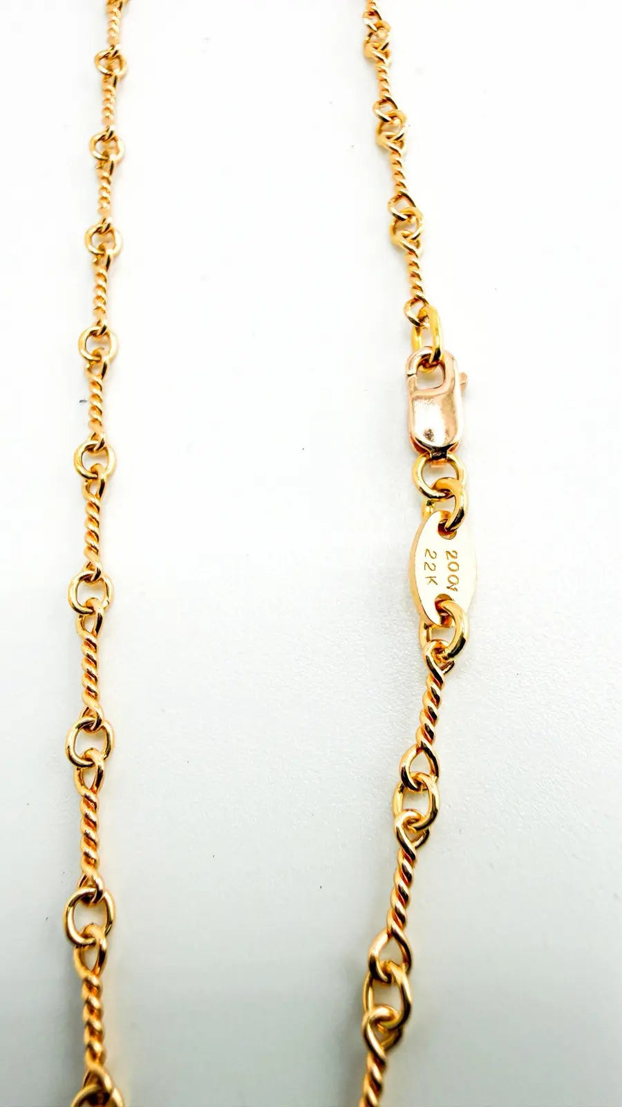 Chrome Hearts 22K Yellow Gold Twist Chain Necklace Chrome Hearts