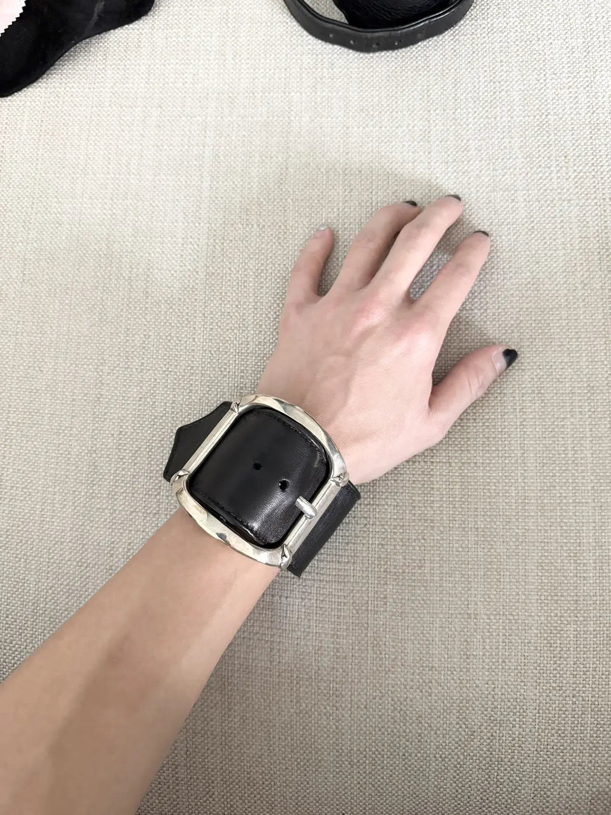 Chrome Hearts Flerknee Buckle Leather Bracelet