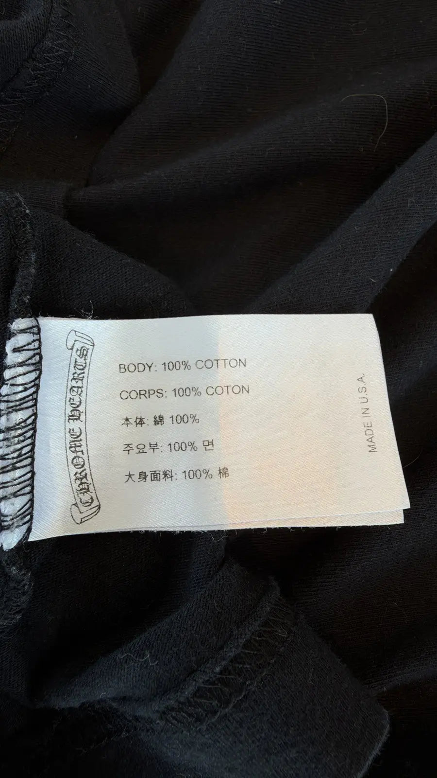 Chrome Hearts Black Scroll Logo Long Sleeve T-Shirt Size L Chrome Hearts
