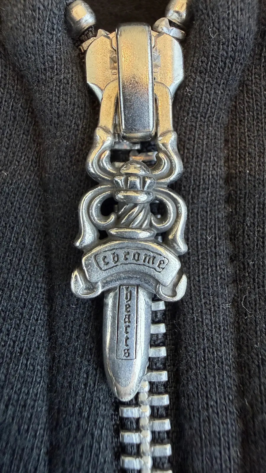 Chrome Hearts Vertical Logo Zip-Up Hoodie Chrome Hearts