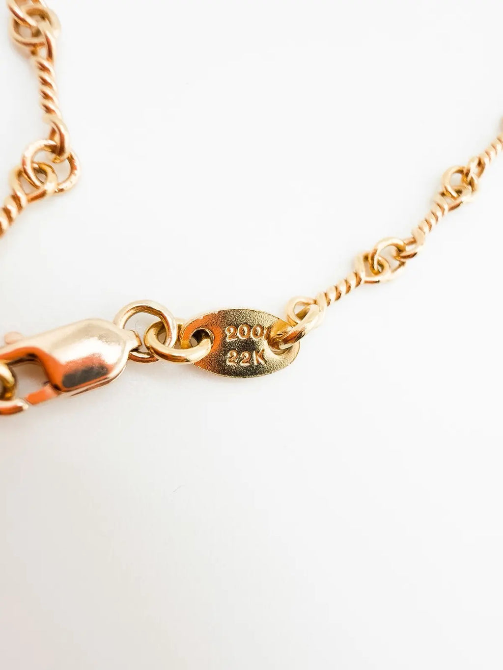 Chrome Hearts 22K Gold Twist Chain 22 Inches