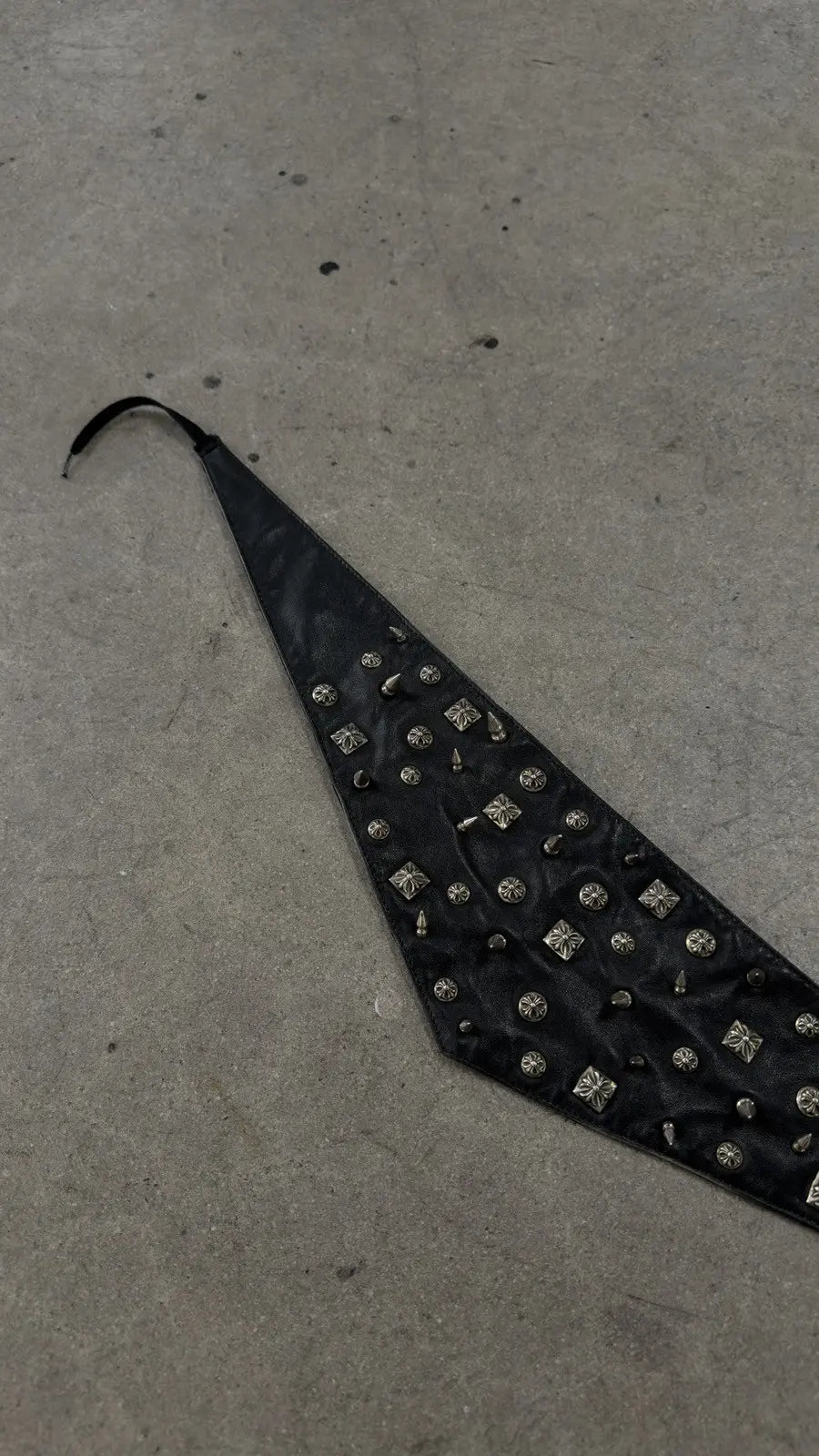 Chrome Hearts Flooded Cross Studded Sliver Leather Piece