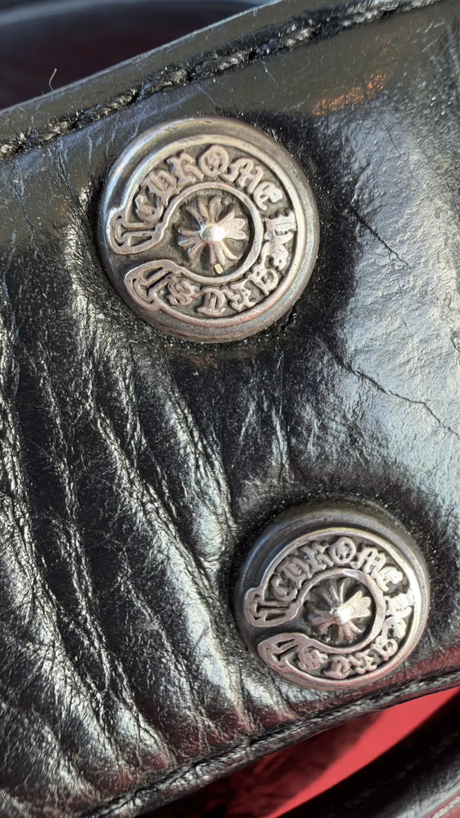 Chrome Hearts Black Leather Belt Strap Size 36 Chrome Hearts