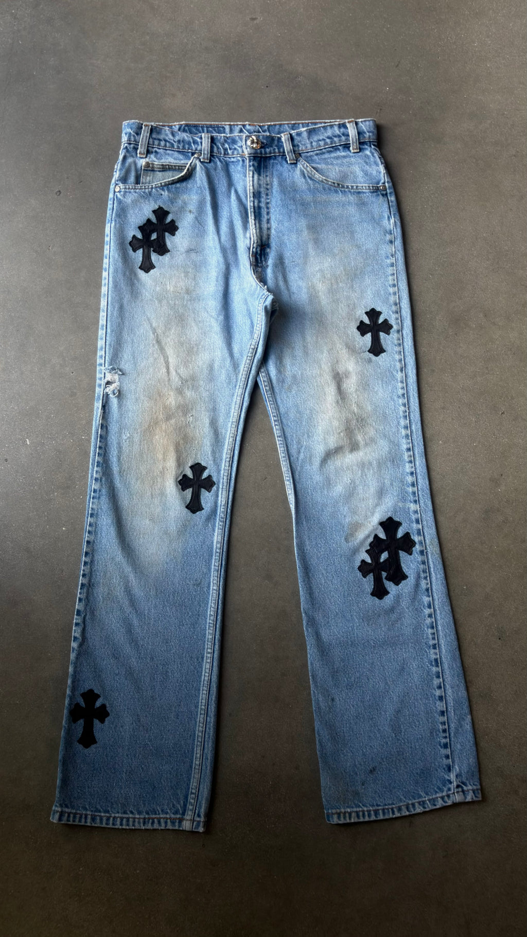 Chrome Hearts Levi's 517 Black Cross Patch Jeans