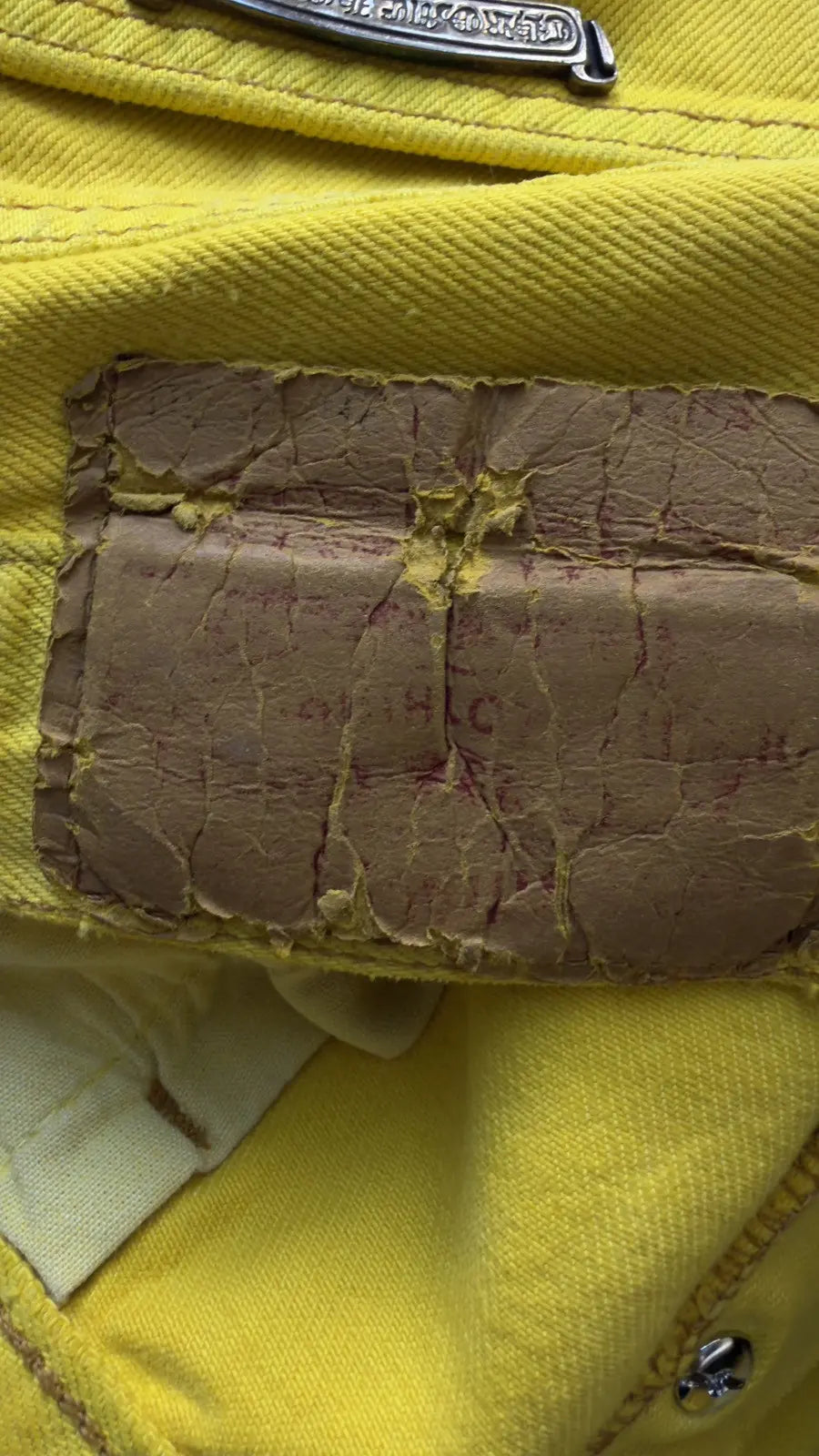 Chrome Hearts Yellow Cross Patches Levi’s Jeans