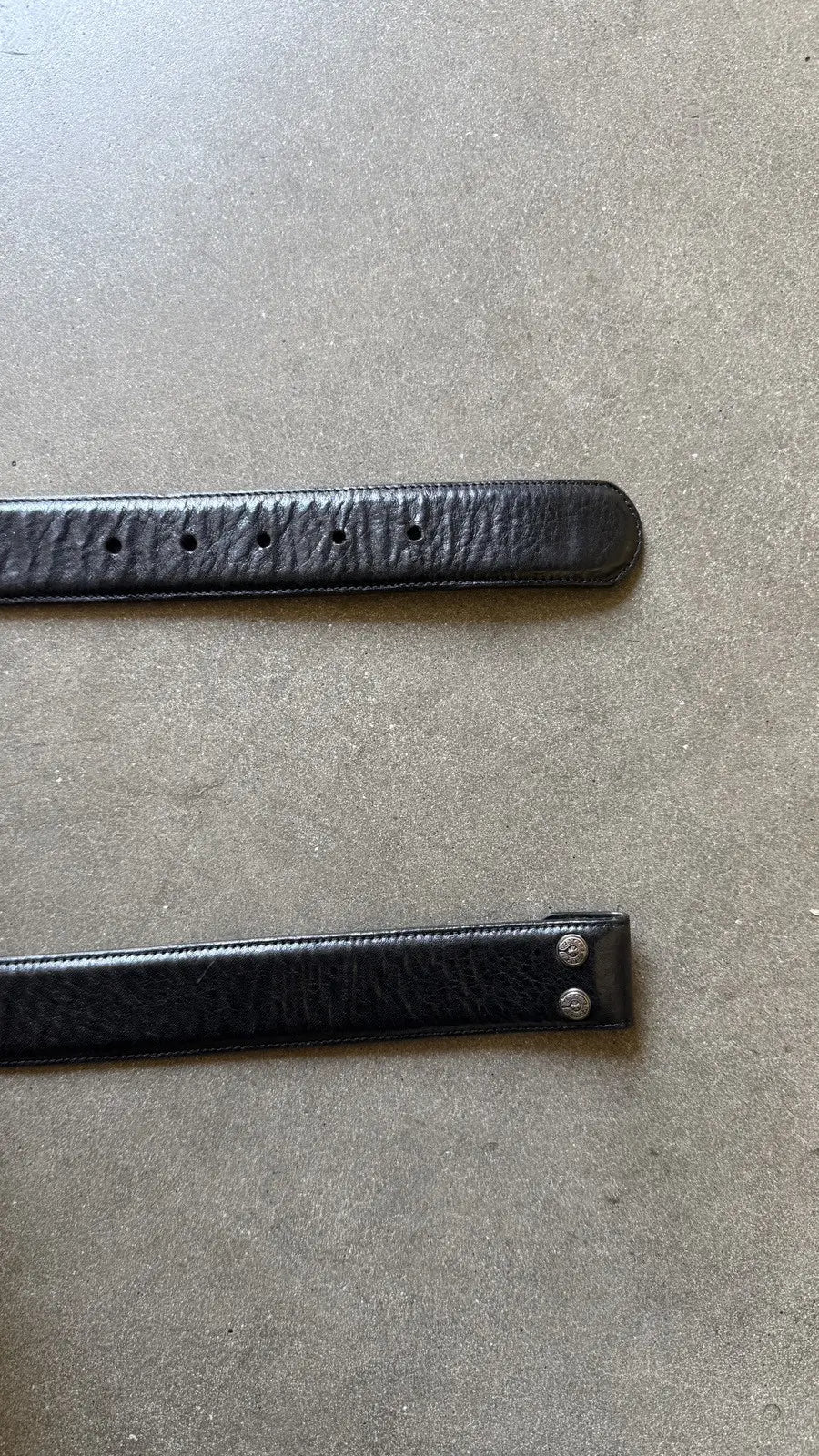 Chrome Hearts Black Leather Belt Strap (No Buckle)
