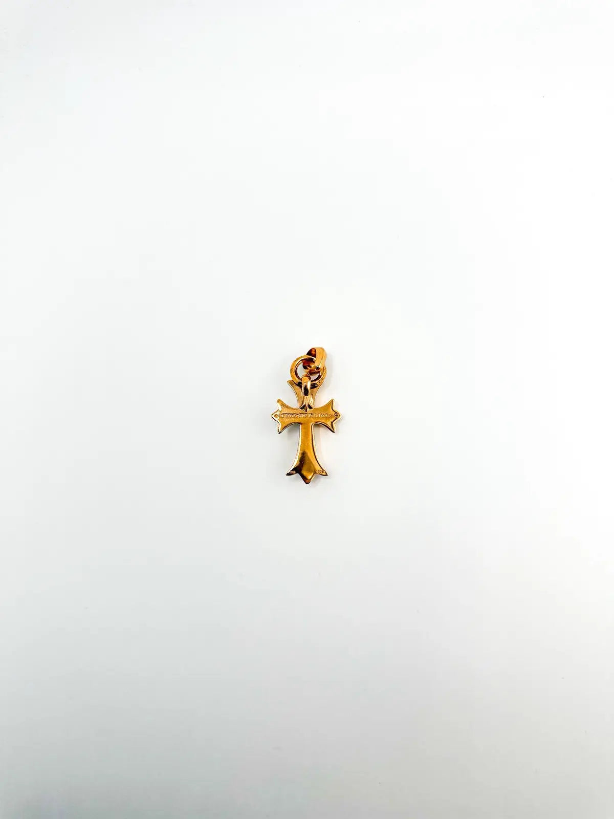 Chrome Hearts 22K Gold Emerald Heart Cross Pendant Chrome Hearts