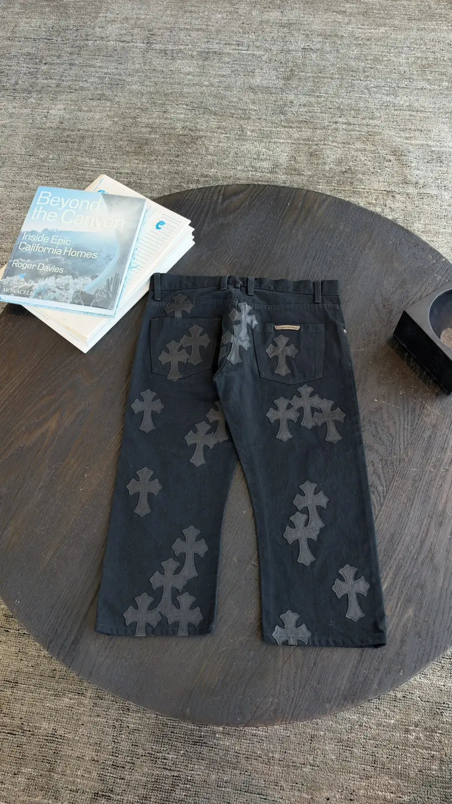 Chrome Hearts Cross Patch Jorts Vibe Cropped Denim Jeans Size 34 Chrome Hearts