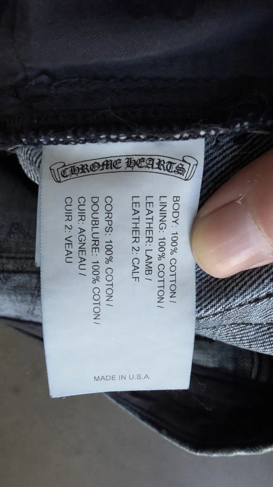 Chrome Hearts Black White Brown Patch FleurKnee Jeans