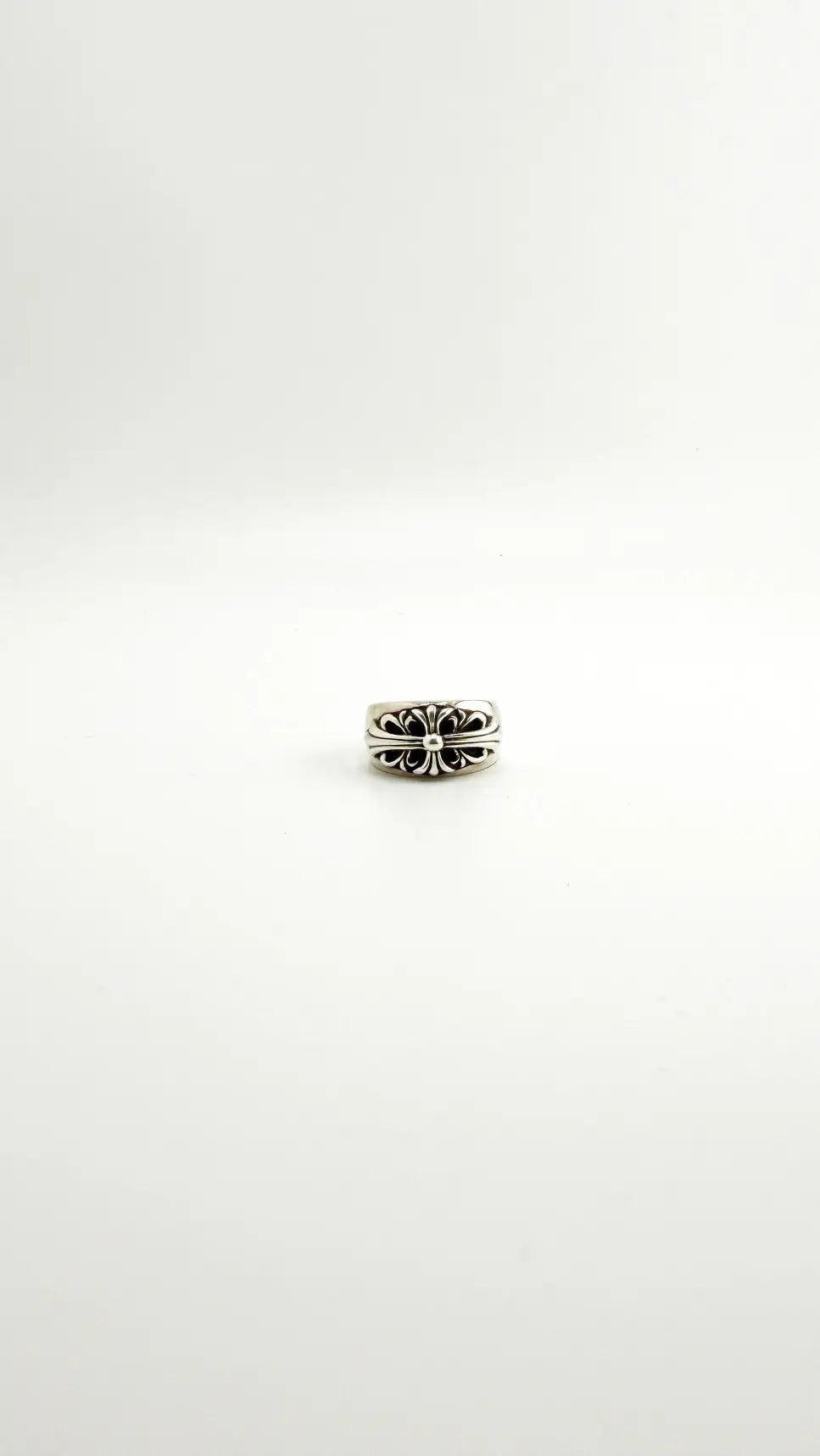 Chrome Hearts Sterling Silver Floral Cross Ring Chrome Hearts