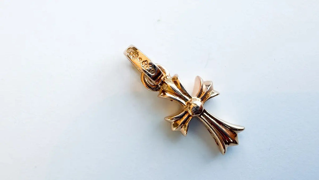 Chrome Hearts 22K Gold Baby Fat Cross Charm Pendant Chrome Hearts