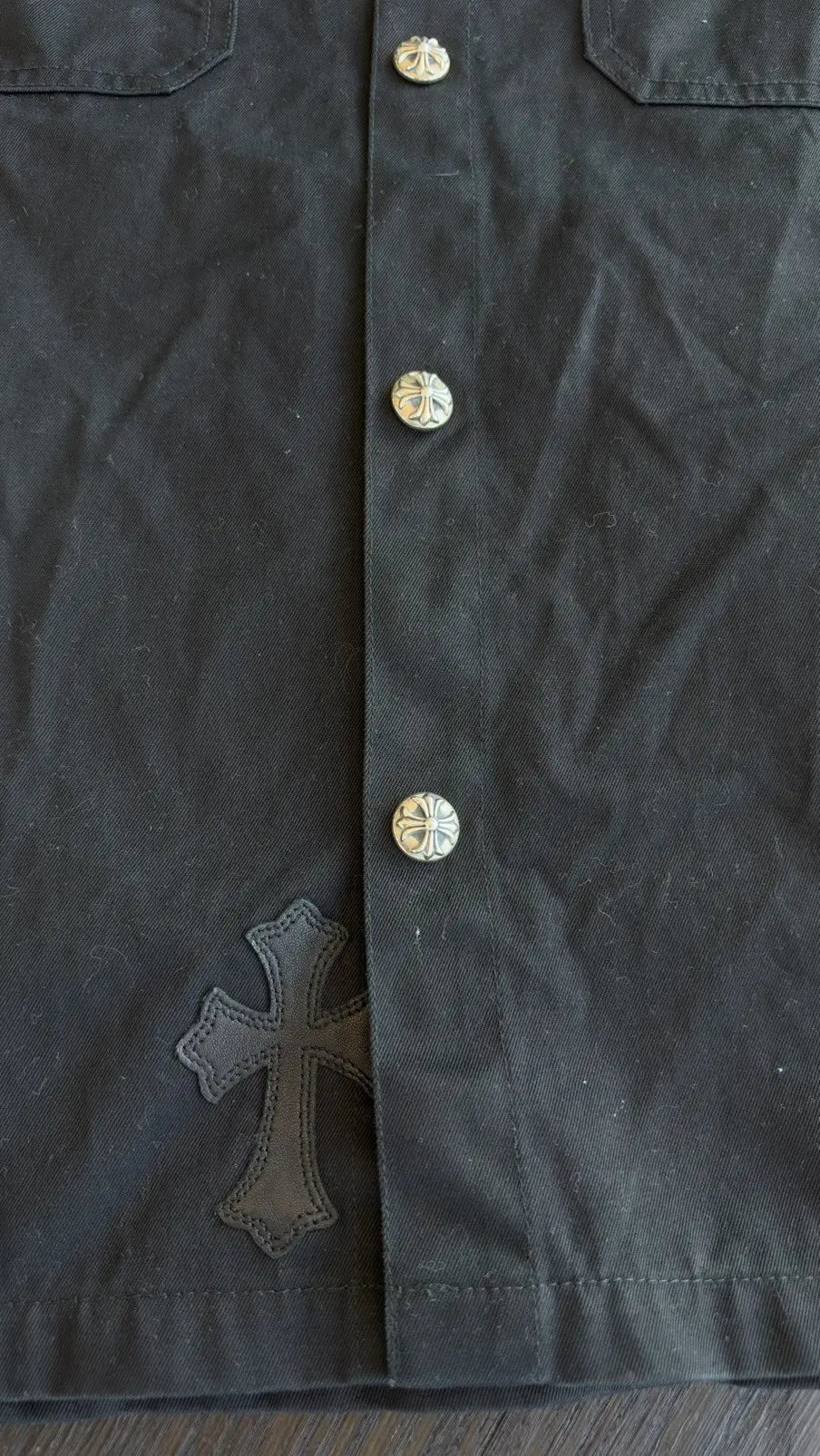 Chrome Hearts Work Dog Cross Leather Patch Jacket Size XL Chrome Hearts