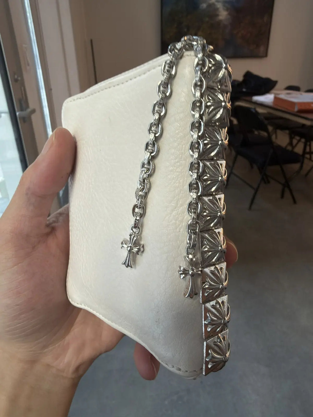 Chrome Hearts 3 Side Zip Pyramid Stud Wallet