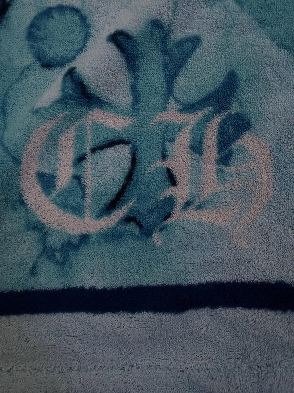 Chrome Hearts Blue Script Cross Logo Beach Towel Blanket