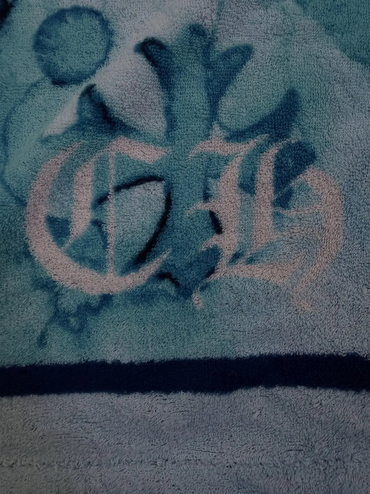 Chrome Hearts Blue Script Cross Logo Beach Towel Blanket