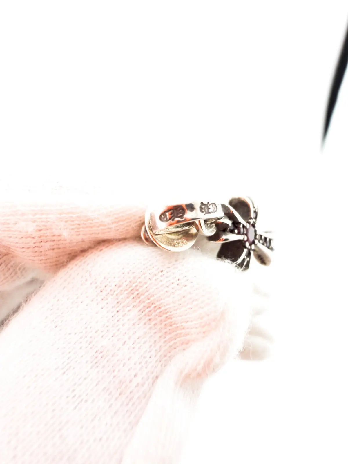 Chrome Hearts Pink Sapphire Baby Fat Pave Earring